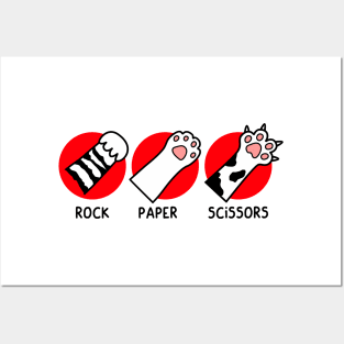 Rock Paper Scissors cat Posters and Art